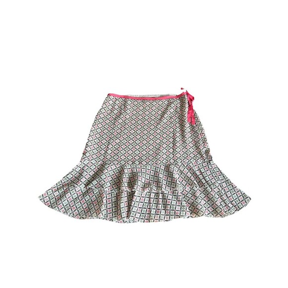 Oscar De La Renta A Line Mini Skirt Sz 12 Ruffle Hem Y2K Indie Sleaze Soft Girl - Picture 1 of 4